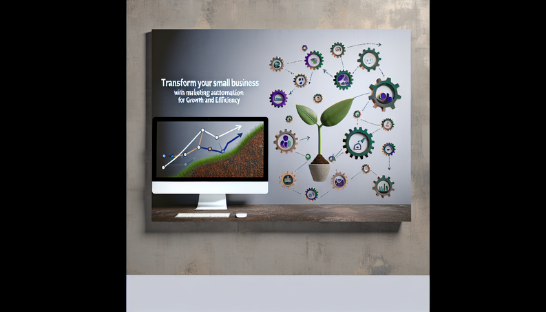 Cover design for "Transform Your Small Business" highlighting growth and marketing automation.