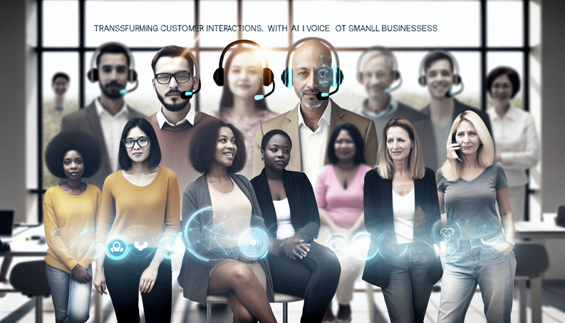 Professional book cover showcasing AI voice agents enhancing small business customer interactions.